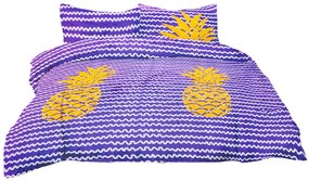 PrzytulneMieszkanie.pl PrzytulneMieszkanie.pl Fioletowa pościel z mikrofibry ANANAS Rozmiar pościeli: 2 szt 80 x 80 cm | 200 x 220 cm