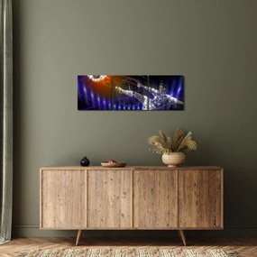 Obraz skaczącego piłkarza (z zegarem) (90x30 cm)