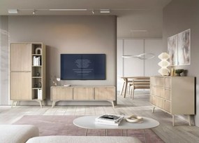 Komoda Naolia – nowoczesna komoda z 3 szufladami w jodełkę, dostępna w dwóch kolorach
