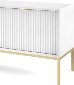 NAYA Szafka RTV 154 biała | złoty stelaż