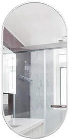 Lustro Elipsa 75x40cm srebrne GX-06 ścienne owalne łazienkowe do salonu sypialni loftowe Industrialne minimalistyczne