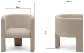 Beżowy designerski fotel MILU