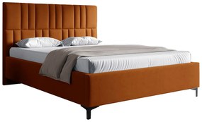 Pomarańczowe welurowe łóżko tapicerowane 4 rozmiary H9-A31