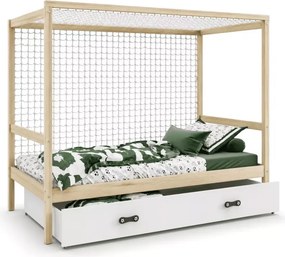 Łóżko dziecięce domek bramka piłkarska Feraria 160x80 z szufladą i stelażem Flex
