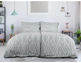 Szara pościel jednoosobowa z kory 140x200 cm Gray Stripes – B.E.S.