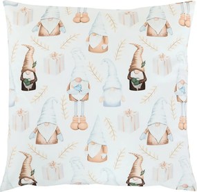 Poduszka z wypełnieniem motyw świąteczny Świąteczne skrzaty 45 x 45 cm, biały