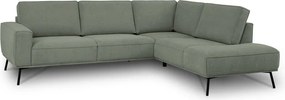 Zielony narożnik z tkaniny szenilowej (prawostronny/w kształcie litery L) Amsterdam – Scandic