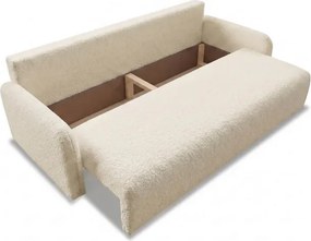 Sofa DUO Rozkładana Dwuosobowa Beżowa Boucle Japandi