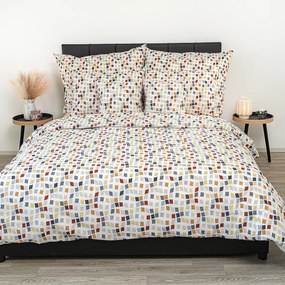 Kvalitex Pościel krepa Mozaika, 220 x 200 cm, 2x70 x 90 cm, 220 x 200 cm, 2 szt. 70 x 90 cm