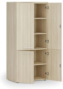 Szafa biurowa pół-drzwi PRIMO WOOD, 800 x 500 x 1781 mm, dąb naturalny