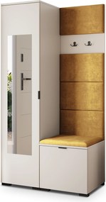 Masseno Garderoba VIRA 95/181/51 cm Nowoczesna Szafa do Przedpokoju Kaszmir, MONOLITH 48 (Żółty)