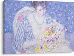 Obraz - Frederick Carl Frieseke,  The Basket of Flowers, reprodukcje (70x50 cm)