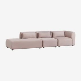 Sofa Narożna Fogler 3-częściowa Modułowa Z Leżanką Po Lewej Stronie Sztruksu Wino Różowe - Sklum
