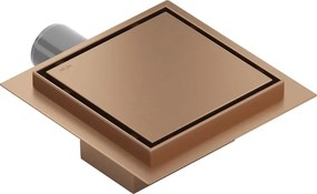 Mexen Flat-Q M13 wpust podłogowy kwadratowy 12 x 12 cm, miedź szczotkowana - 1C10012