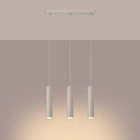 Lampa wisząca loft Toris, stal - 3 źródło światła 3000K - L.45 x H.98 cm - beżowy