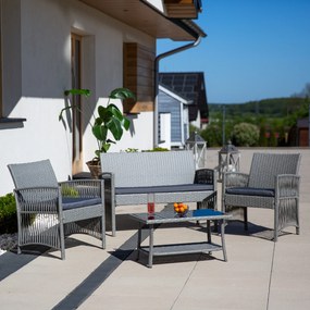 Zestaw mebli ogrodowych technorattanowych Pola popiel PATIO