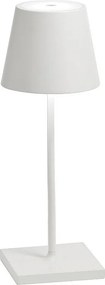 Lampa stołowa LED Zafferano Poldina Pro Mini White z możliwością ładowania i ściemniania, z czasem pracy baterii do 12 godzin