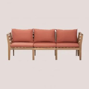 3-częściowa Modułowa Sofa Ogrodowa Z Podłokietnikami Z Drewna Akacjowego Filips Terracota - Sklum