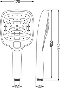 Mexen R-17 rączka prysznicowa 3-funkcyjna, chrom - 79517-00