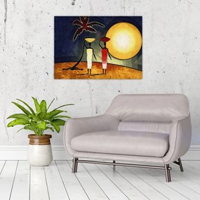 Obraz na szkle starożytnego obrazu (70x50 cm)