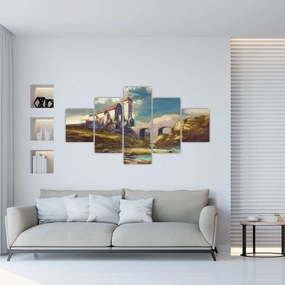Obraz - Średniowieczny zamek (125x70 cm)