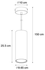 Designerska lampa wisząca ciemny brąz - TuboDesignerski Oswietlenie wewnetrzne