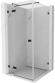 Mexen Lunar T kabina prysznicowa uchylna lewa 70 x 70 cm, transparent, czarna - 834T-070-070-70-00-L