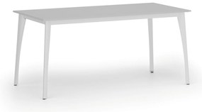 Stół konferencyjny do biura PRIMO OMEGA, 160x80 cm, biała podstawa, szary