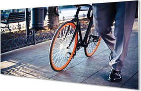 Panel szklany do Kuchni Nogi Rowerzysty w Mieście