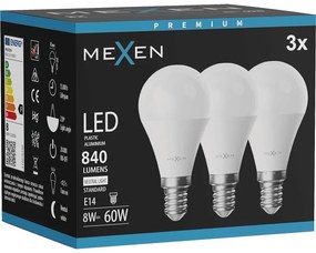 Mexen Nova 3x żarówka LED E14, G45, 8W, Neutralna - 4000K, 840 lm - L101-E14-0840-01x03