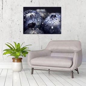 Obraz na szkle - owoce z kroplami wody (70x50 cm)