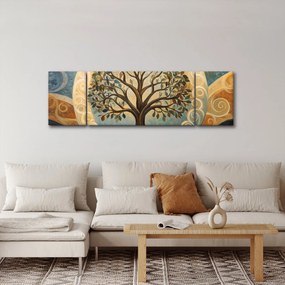 Obraz – Drzewo życia i spirale (170x50 cm)
