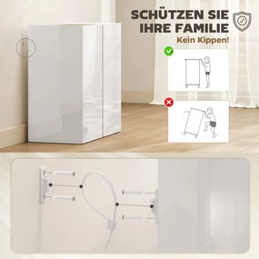 HOMCOM Szafka, komoda z drzwiami Soft-Close, regulowana półka, do salonu, kuchni, jadalni, Biała