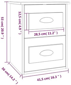 Wisząca szafka nocna z szufladami szary beton Mirune 3X