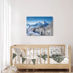 Obraz na szkle - Rzut oka na zimowy krajobraz (70x50 cm)