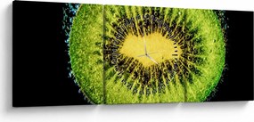 Obraz - szczegół kiwi w wodzie (z zegarem) (90x30 cm)