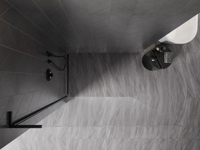 Mexen Kioto-X L ścianka prysznicowa Walk-in 120 x 200 cm, transparent 10 mm, czarna - 800-120-107-70-00-X