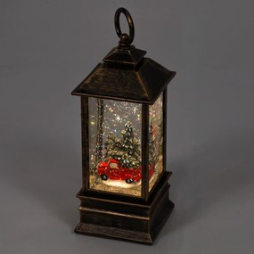 Dekoracyjny lampion świąteczny LED z wodą i brokatem, 23 cm