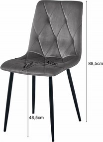 PROMOCJA Jasnobeżowe aksamitne krzesło do jadalni LIBRA z czarnymi nogami II jakość