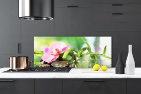 Dekor Szklany do Kuchni Świeże Pędy Zielonego Bambusa