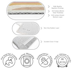 Żółto-szaroróżowy dywan odpowiedni do prania 60x100 cm Creamy Strawberry Swirl – Mila Home