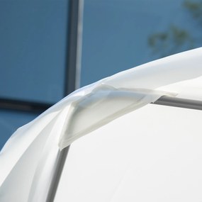 Outsunny® Leżak Dwuosobowy Ze Składanym Daszkiem Stal Kremowo-biały