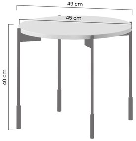 Stolik kawowy Sonatia 45 cm okrągły na metalowych nogach - burgund