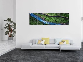 Obraz - Rzeka między górami, Kaukaz, Rosja (170x50 cm)