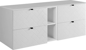 Meble łazienkowe, Biały Mat, 140 x 57 x 46 cm, uchwyty czarne