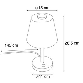 Designerska lampa stołowa stal LED 3-stopniowe ściemnianie - Regno Nowoczesny Oswietlenie wewnetrzne