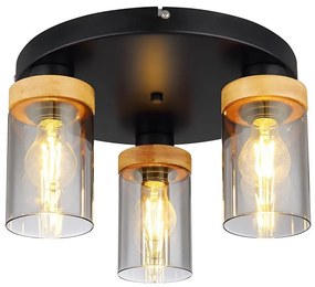 Globo 15557-3D - Lampa sufitowa FINCA 3xE27/40W/230V metal/drewno