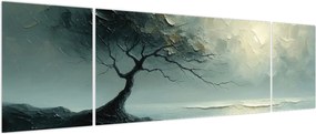 Obraz - Obraz olejny przedstawiający drzewo z oceanem (170x50 cm)