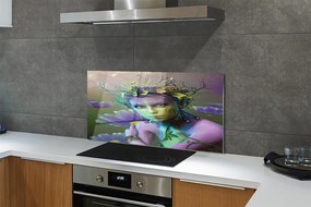 Szkło do Kuchni na Ścianę Elfia Pani wśród Kwiatów