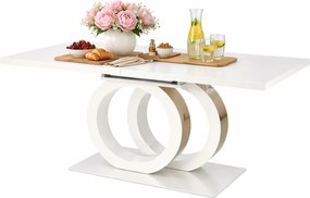 Biały rozkładany stół w stylu glamour R2-M48